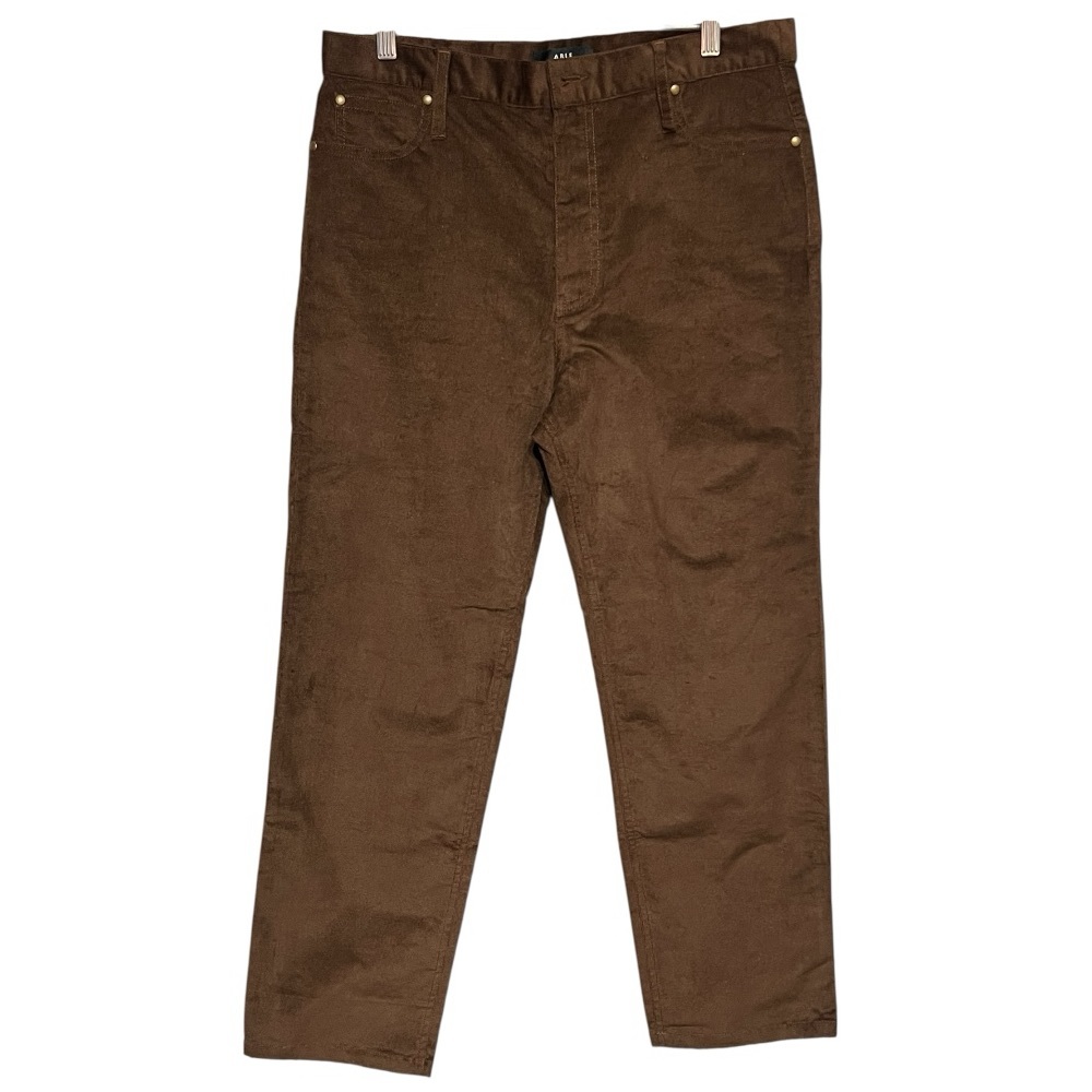 Able High-Rise Corduroy Trousers Brown Relaxed Fit Straight Leg Pants 31x28
